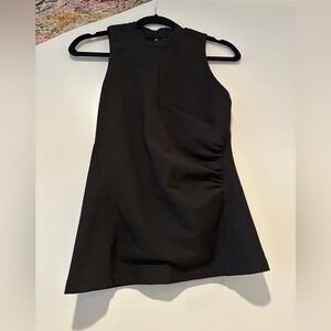 Athleta turtleneck ruched waist dress sleeveless top black XS
